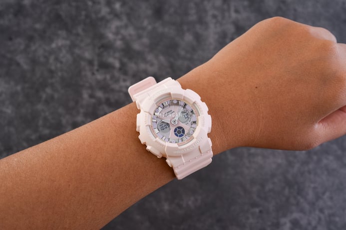 Casio Baby-G BA-130WP-4ADR Special Color Ladies Digital Analog Dial Pink Icy Pastel Resin Band