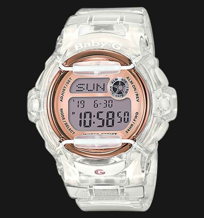 Casio Baby-G BG-169G-7BDR Whale Series Rose Gold Digital Dial White Resin Band