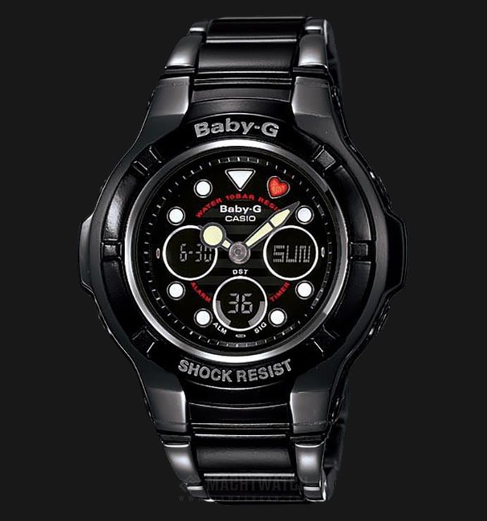 Casio Baby-G BGA-124-1ADR Water Resistant 100M Black Ion Plating Stainless Steel Band