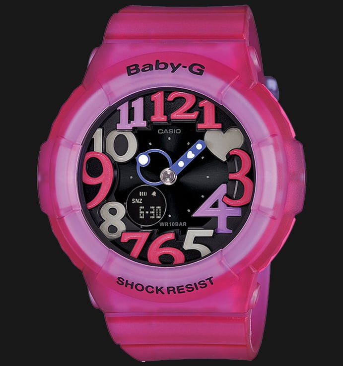 Casio Baby-G BGA-131-4B4DR Multi Color Digital Analog Dial Pink Resin Strap