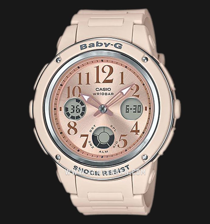 Casio Baby-G BGA-150CP-4BDR Special Color Models Biege Dial Pink Resin Band