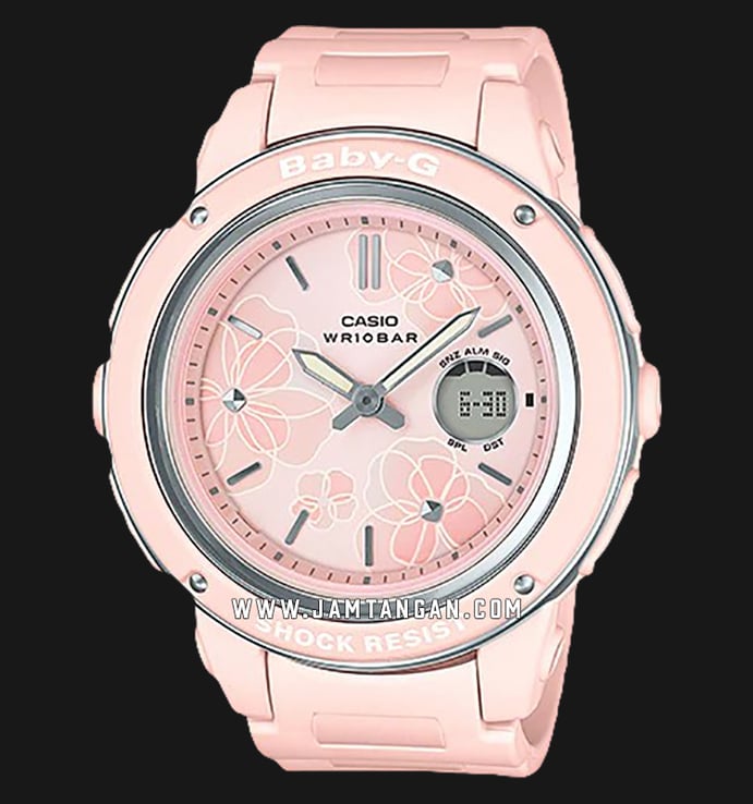 Casio Baby-G BGA-150FL-4ADR Lilien Room Pink Floral Patterns Dial Pink Resin Band
