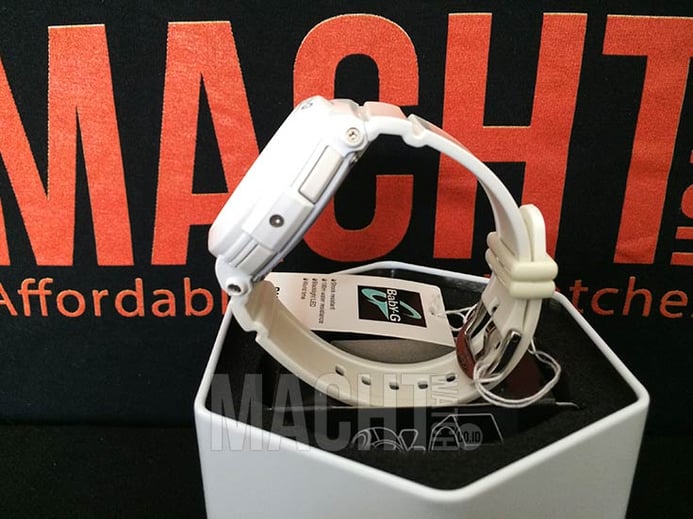 Casio Baby-G BGA-160-7B1DR Ladies Silver Digital Analog Dial White Resin Strap