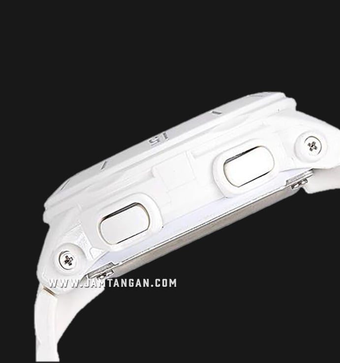 Casio Baby-G Neon Dial Series BGA-160-7B2DR Silver Digital Analog Dial White Resin Strap