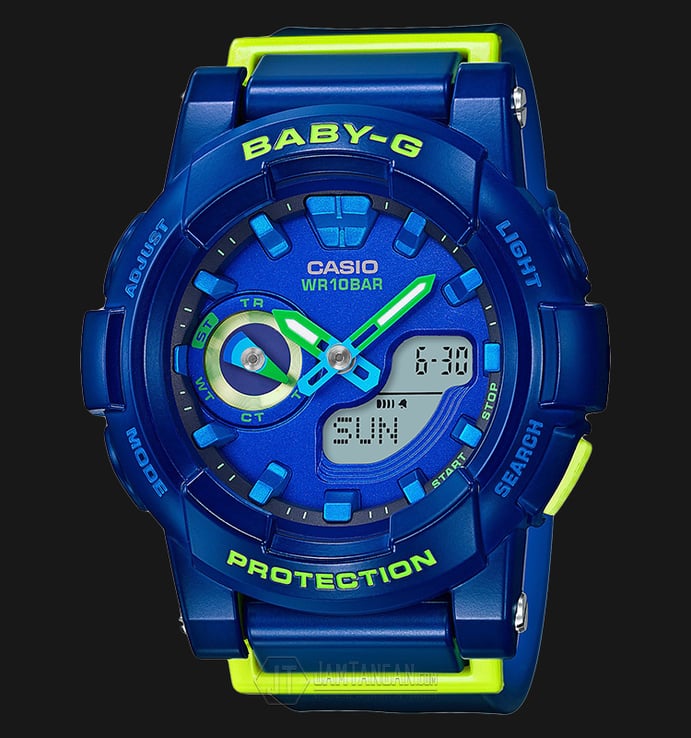 Casio Baby-G BGA-185FS-2ADR Blue Digital Analog Dial Blue Resin Strap