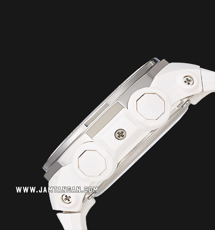 Casio Baby-G BGA-220-7ADR Water Resistant 200M Digital Analog Dial White Resin Strap