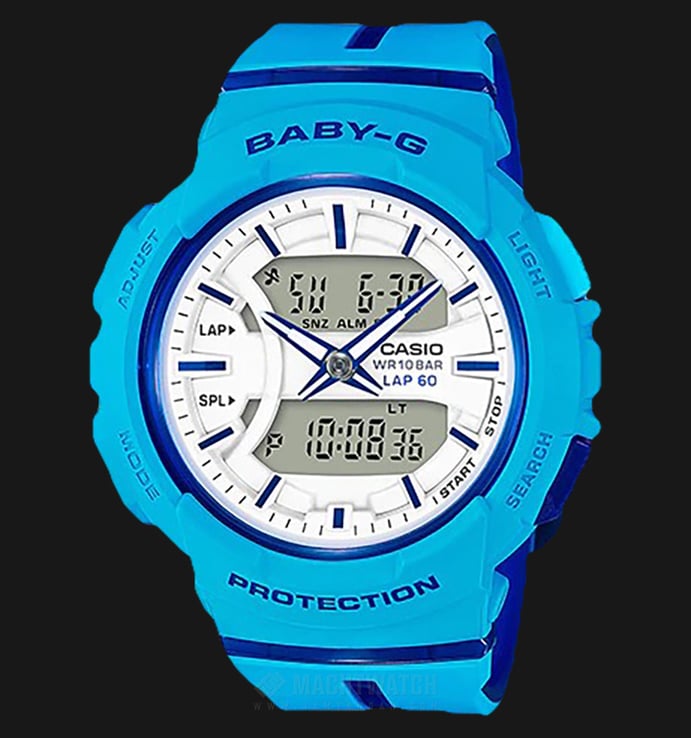 Casio Baby-G For Runners BGA-240L-2A2DR Ladies Digital Analog Blue Resin Band