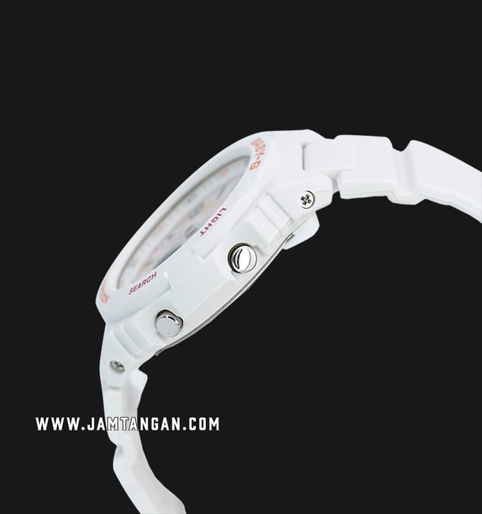 Casio Baby-G BGA-260FL-7ADR Ladies Floral Digital Analog Dial White Resin Band