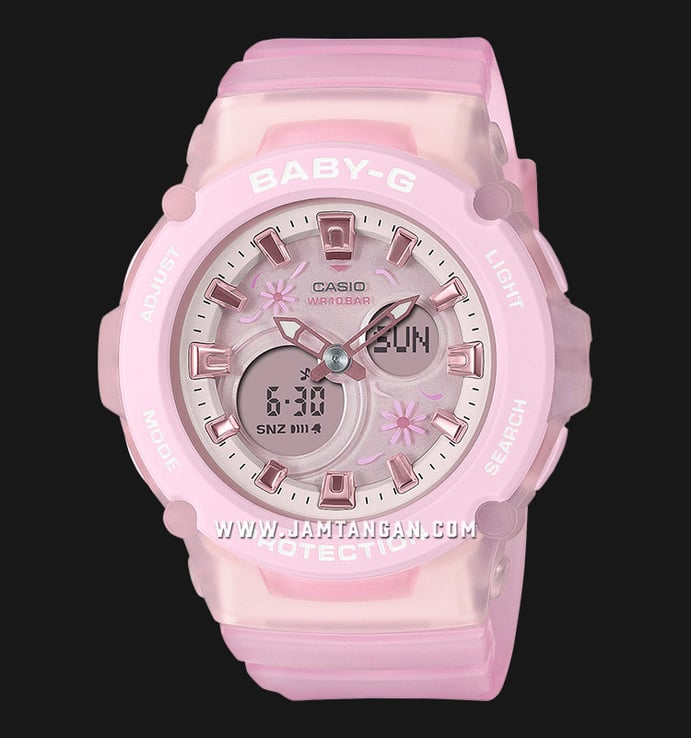 Casio Baby-G BGA-270FL-4ADR Daisies Digital Analog Pink Dial Pink Resin Band