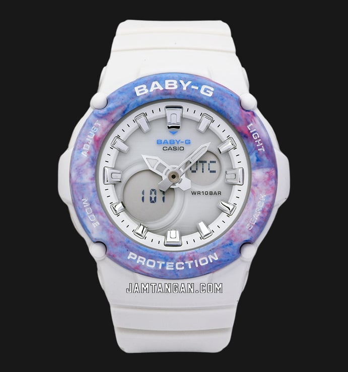 Casio Baby-G BGA-270M-7ADR Spring & Summer Collection Digital Analog Dial White Resin Band