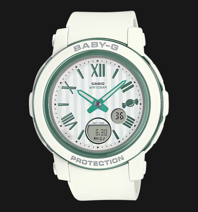 Casio Baby-G BGA-290SW-7ADR Sweets Collection Digital Analog Dial White Resin Band
