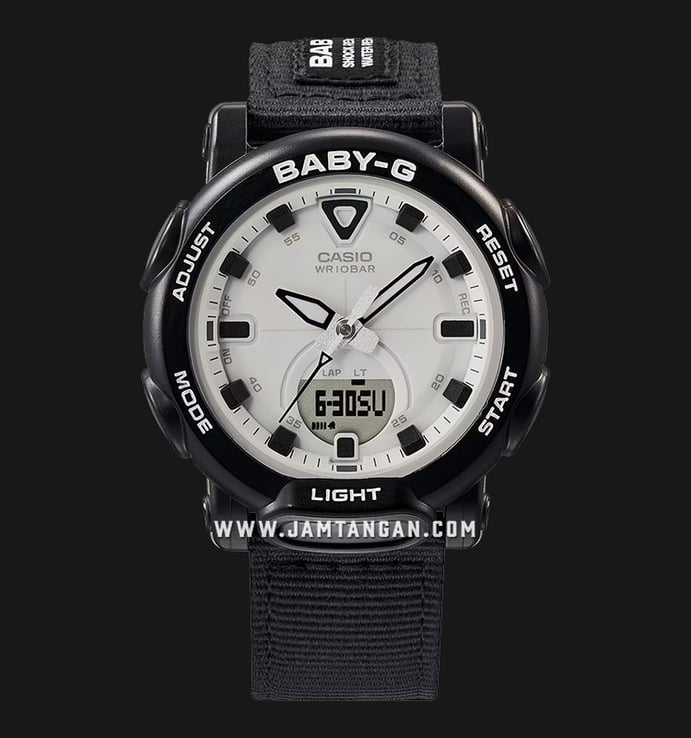 Casio Baby-G BGA-310C-1ADR Boldly Stylish White Digital Analog Dial Versatile Black Cloth Band