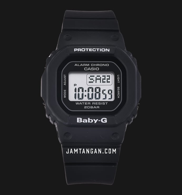 Casio Baby-G BGD-560-1DR Simple Style Digital Dial Black Resin Band