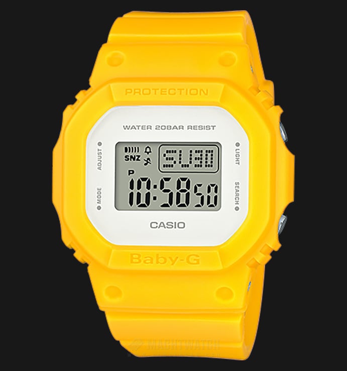 Casio Baby-G BGD-560CU-9DR Water Resistant 200M White Digital Dial Yellow Resin Band