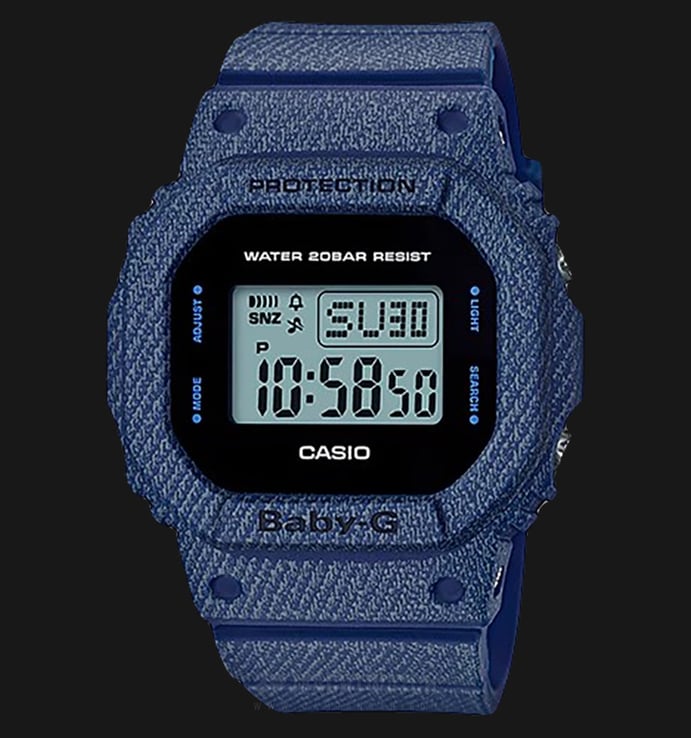 Casio Baby-G BGD-560DE-2DR Water Resistant 200M Black Digital Dial Blue Resin Band