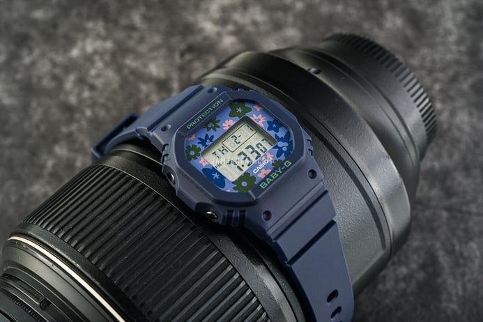 Casio Baby-G BGD-565RP-2DR Retro Pop Floral Pattern Digital Dial Navy Blue Resin Band