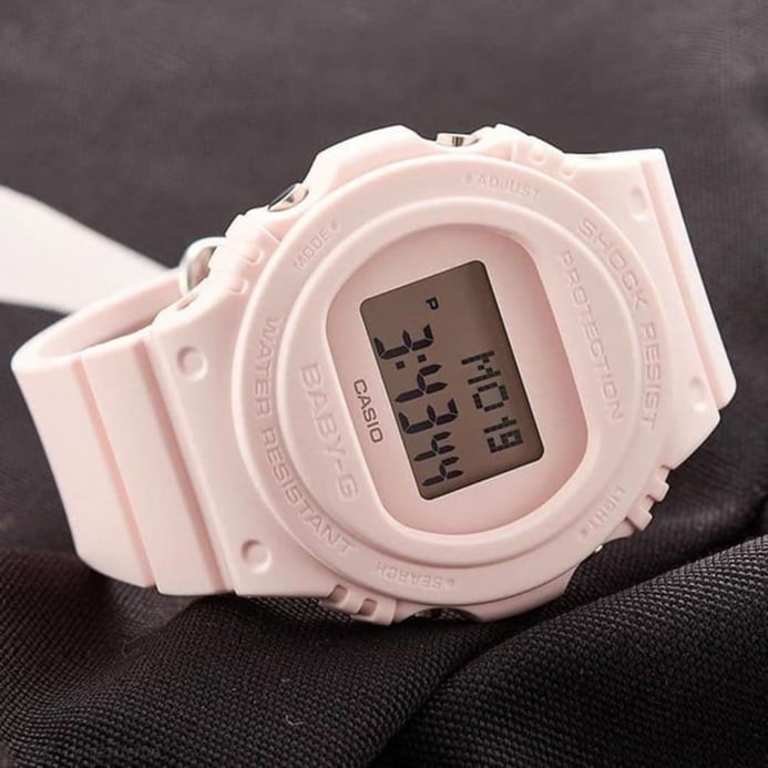Casio Baby-G BGD-570-4DR Classic Retro Ladies Pink Digital Dial Pink Resin Band