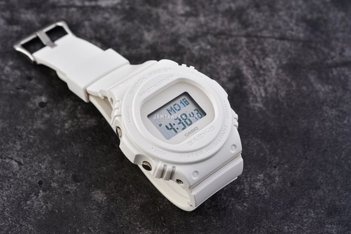 Casio Baby-G BGD-570-7DR Classic Retro Ladies White Digital Dial White Resin Band