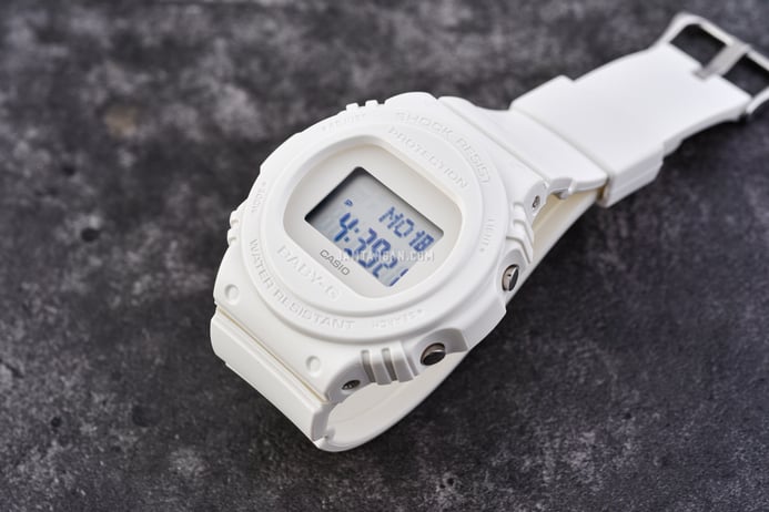Casio Baby-G BGD-570-7DR Classic Retro Ladies White Digital Dial White Resin Band