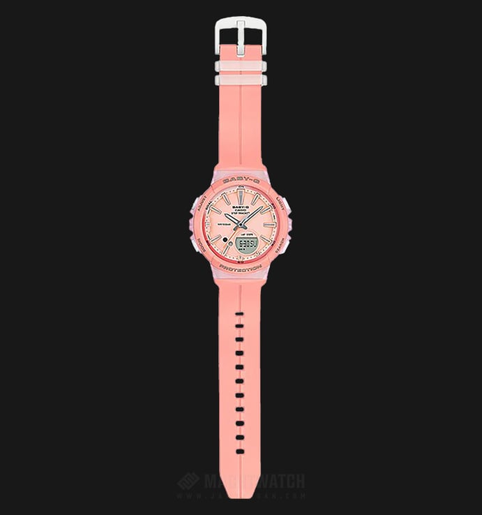 Casio Baby-G FOR RUNNING SERIES BGS-100-4ADR Ladies Digital Analog Watch Pink Resin Band