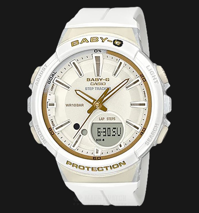 Casio Baby-G FOR RUNNING SERIES BGS-100GS-7ADR Ladies Digital Analog Watch White Resin Band
