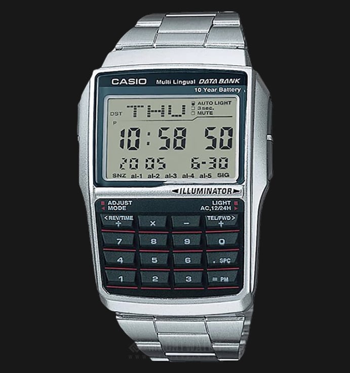 Casio General DBC-32D-1ADF Calculator Pad Digital Dial Stainless Steel Band