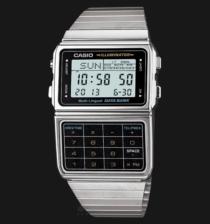Casio General DBC-611-1DF Calculator Digital Dial Stainless Steel Band