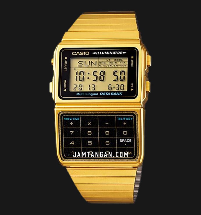 Casio General DBC-611G-1DF Digital Dial Gold Stainless Steel Strap