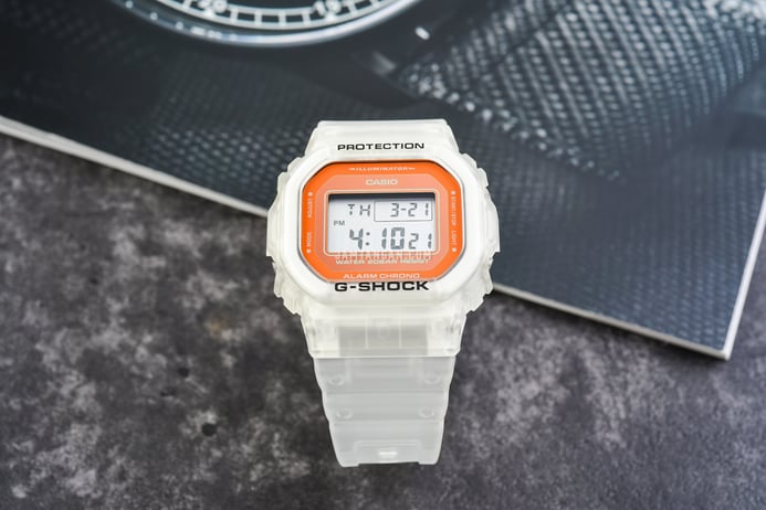 Casio G-Shock DW-5600LS-7DR Color Skeleton Series Digital Dial Clear Rubber Band