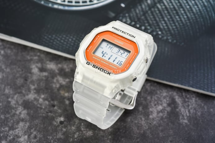 Casio G-Shock DW-5600LS-7DR Color Skeleton Series Digital Dial Clear Rubber Band
