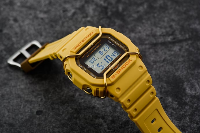 Casio G-Shock DW-5600PT-5DR Tone On Tone Digital Dial Light Brown Resin Band