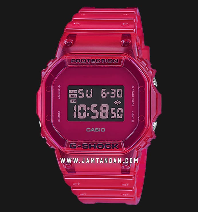 	Casio G-shock DW-5600SB-3DR Jelly Color Skeleton Series Red Digital Dial Red Clear Resin Band