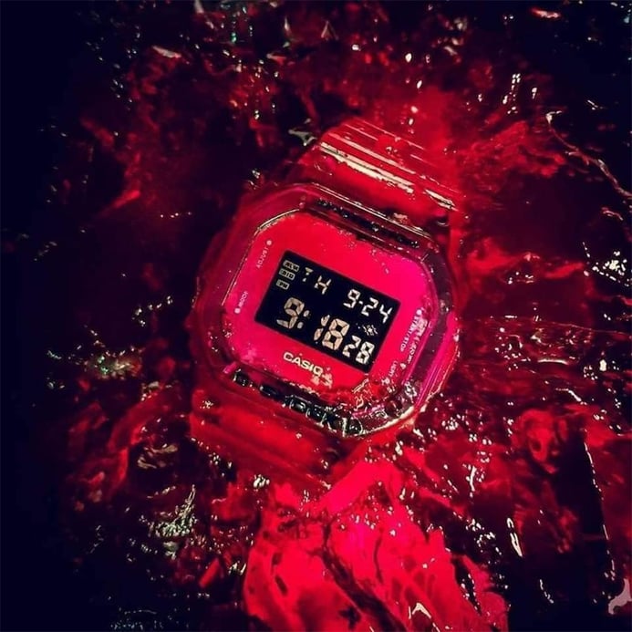 	Casio G-shock DW-5600SB-3DR Jelly Color Skeleton Series Red Digital Dial Red Clear Resin Band