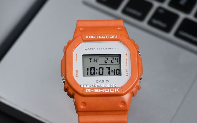 Casio G-Shock DW-5600WS-4DR Summer Seascape Digital Dial Orange Resin Band