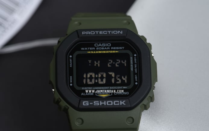 Casio G-Shock DW-5610SU-3DR Layered Bezel Men Digital Dial Army Green Resin Band