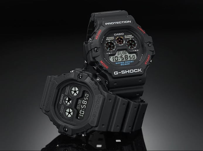Casio G-Shock DW-5900BB-1DR Black Out Collection Three-Eye Digital Dial Black Resin Band