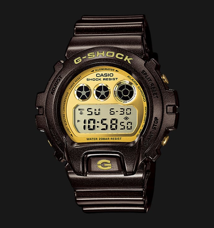 Casio G-Shock DW-6900BR-5DR Gold Digital Dial Black Resin Strap
