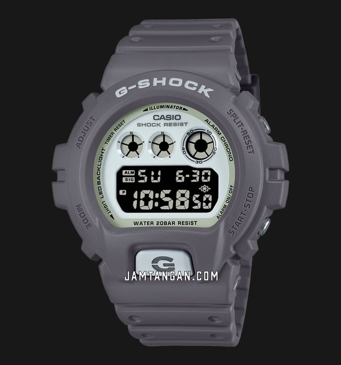 Casio G-Shock DW-6900HD-8DR Hidden Glow Series Digital Dial Grey Resin Band