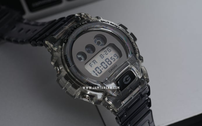 Casio G-Shock DW-6900SK-1DR Clear Skeleton Series Grey Digital Dial Grey Resin Band