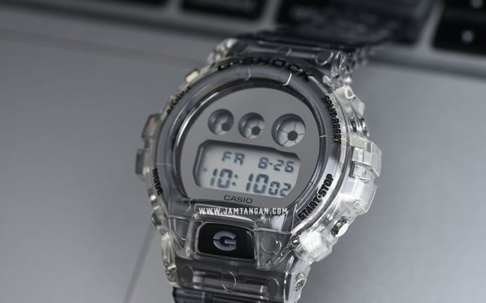 Casio G-Shock DW-6900SK-1DR Clear Skeleton Series Grey Digital Dial Grey Resin Band