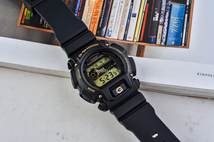 Casio G-Shock DW-9052GBX-1A9DR Black And Gold Collection Digital Dial Black Resin Band