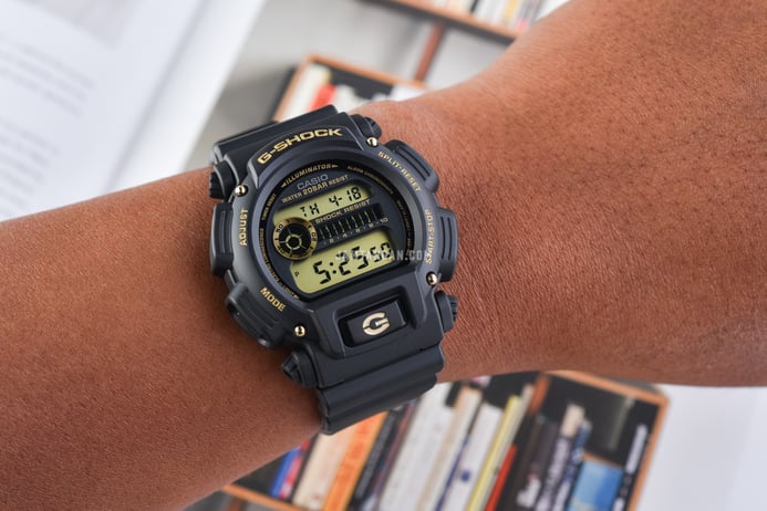 Casio G-Shock DW-9052GBX-1A9DR Black And Gold Collection Digital Dial Black Resin Band