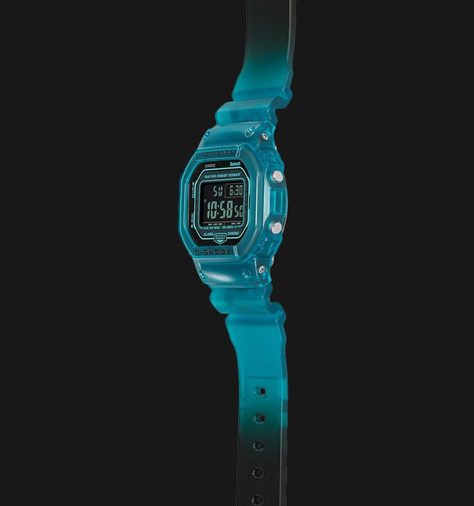 Casio G-Shock DW-B5600G-2DR Digital Dial Turquoise Transparent Resin Band