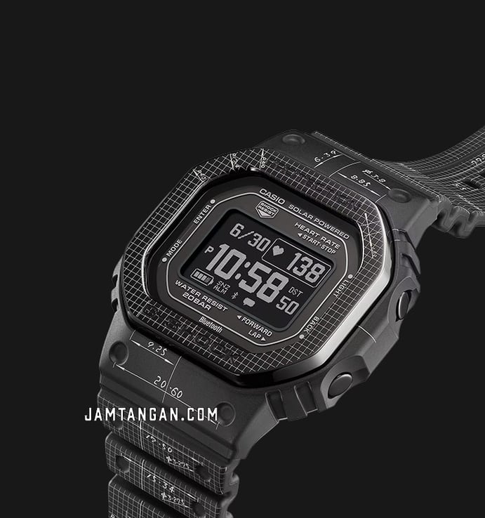 Casio G-Shock DW-H5600EX-1DR 40th Anniversary Smartwatch G-Squad Resin Band + Extra Bezel And Band