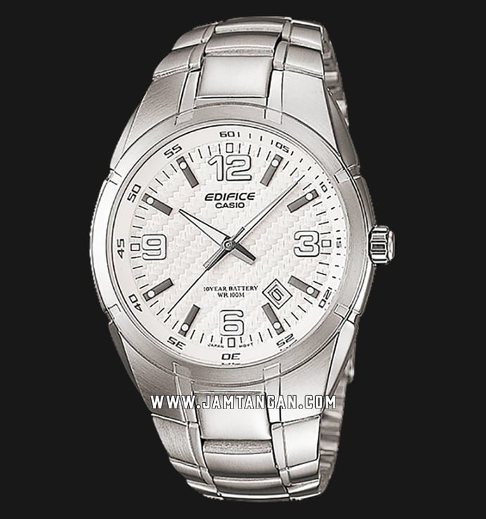 Casio Edifice EF-125D-7AVUDF White Pattern Dial Stainless Steel Strap