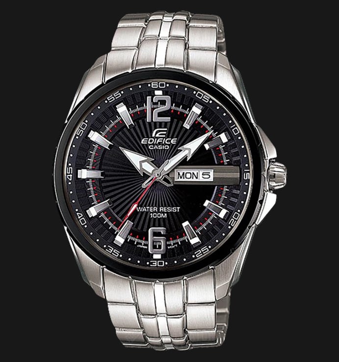 Casio Edifice EF-131D-1A1VUDF Water Resistant 100M Black Pattern Dial Stainless Steel