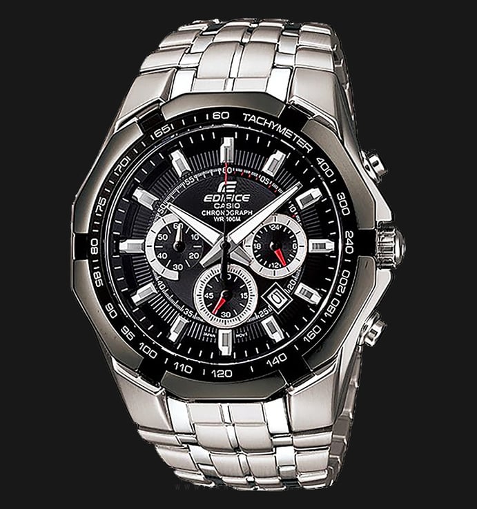 Casio Edifice Chronograph EF-540D-1AVUDF Water Resistant 100M Black Dial Stainless Steel