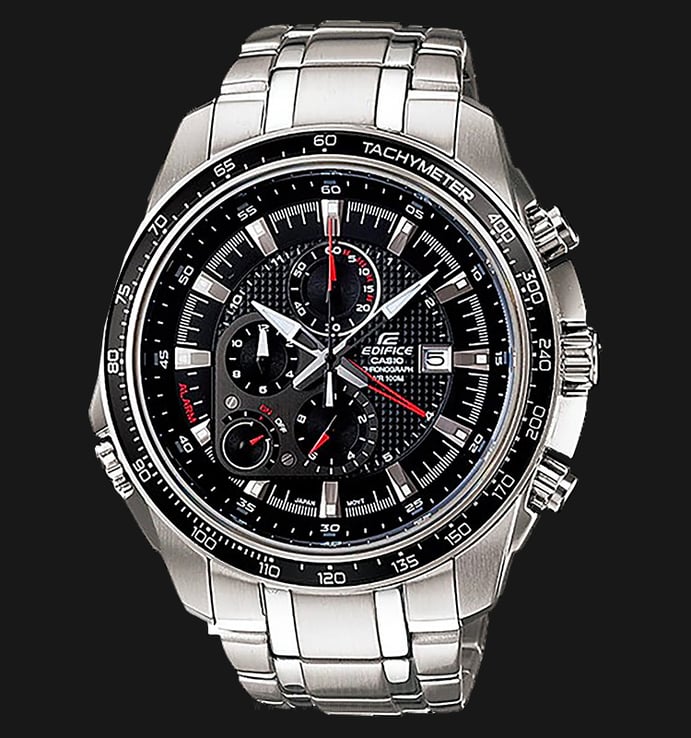 Casio Edifice Chronograph EF-545D-1AVUDF Water Resistant 100M Black Pattern Dial Stainless Steel