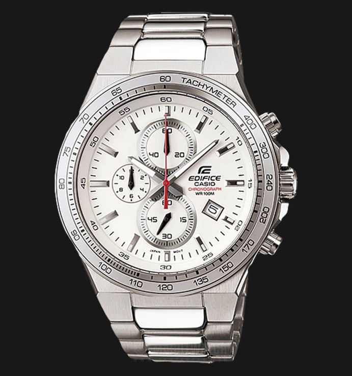 Casio Edifice EF-546D-7AVUDF White Dial Stainless Steel Strap