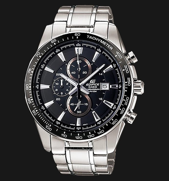 Casio Edifice Chronograph EF-547D-1A1VUDF Water Resistant 100M Black Dial Stainless Steel